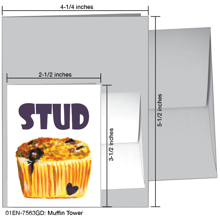 Muffin Tower, Greeting Card (7563GD), Enclosure Card, printedcanvas.com
