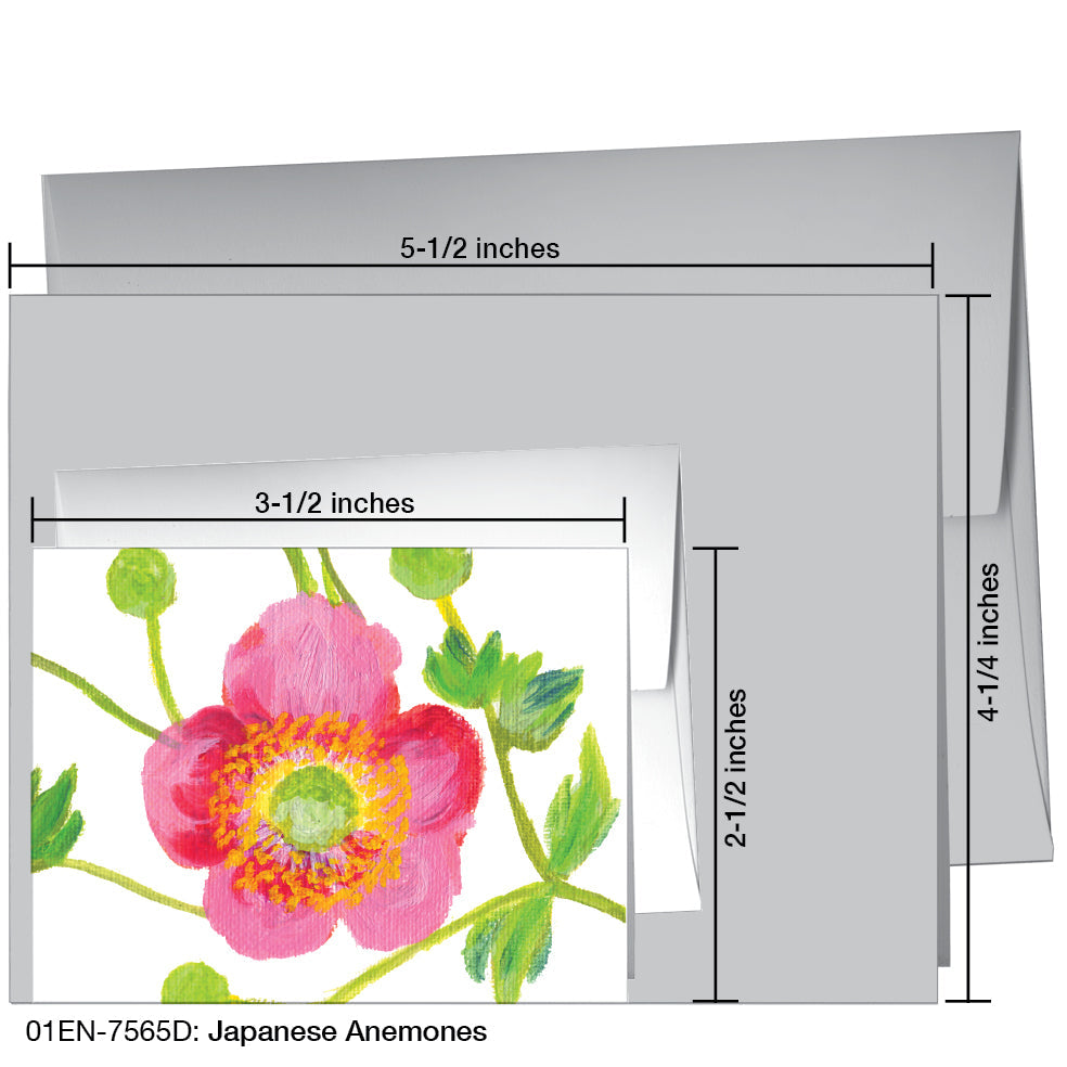 Japanese Anemones, Greeting Card (7565D), Enclosure, printedcanvas.com