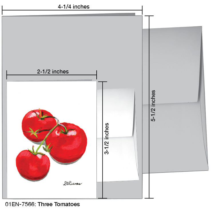 Three Tomatoes, Greeting Card (7566C), Enclosure, www.printedcanvas.com