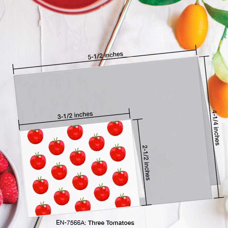 Three Tomatoes, Greeting Card (#7566A), Enclosure Card, www.printedcanvas.com