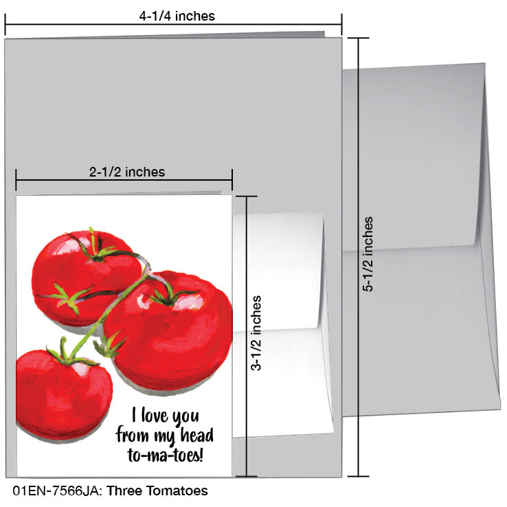 Three Tomatoes, Greeting Card (7566JA), Enclosure, www.printedcanvas.com