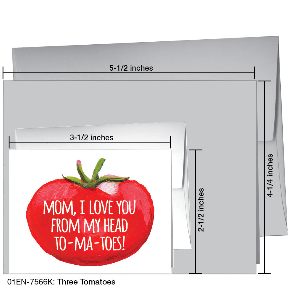 Three Tomatoes, Greeting Card (7566K), Enclosure, www.printedcanvas.com