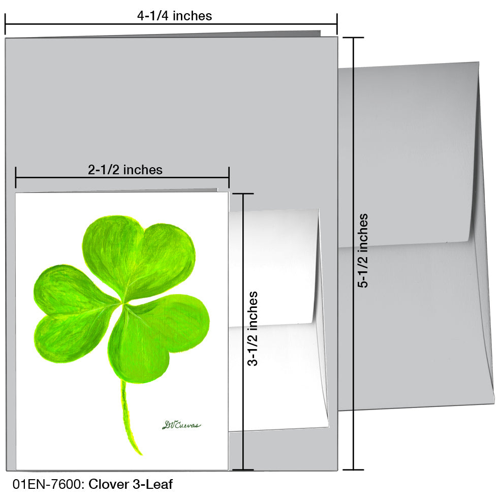 Clover 3-Leaf, Greeting Card (7600), Enclosure, printedcanvas.com