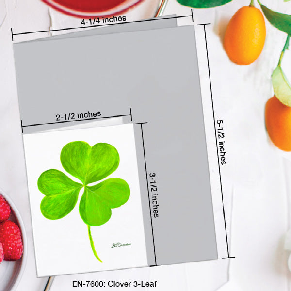Clover 3-Leaf, Greeting Card (7600A), Enclosure Card, www.printedcanvas.com