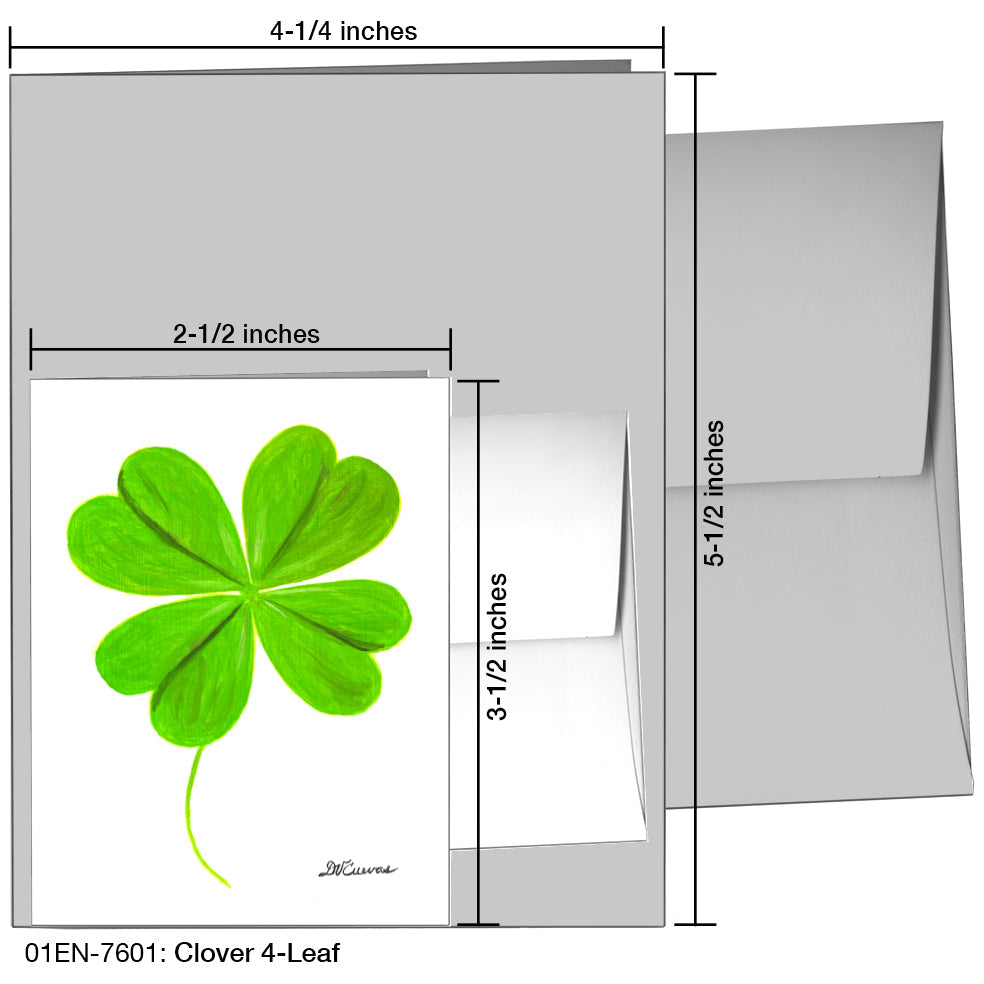 Clover 4-Leaf, Greeting Card (7601), Enclosure, printedcanvas.com