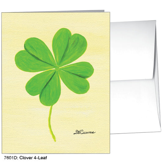 Clover 4-Leaf, Greeting Card (7601D), Front, www.printedcanvas.com
