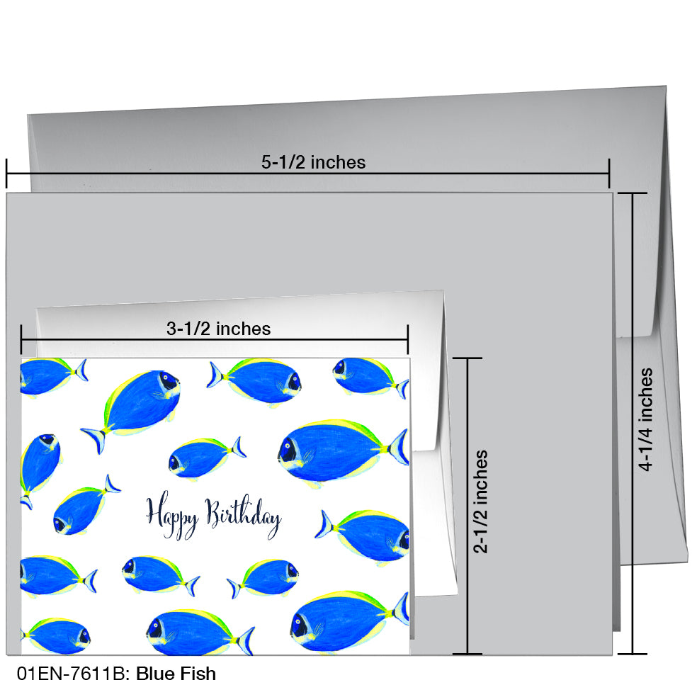 Blue Fish, Greeting Card (7611B)