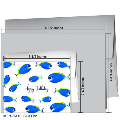 Blue Fish, Greeting Card (7611B)