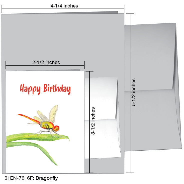 Dragonfly, Greeting Card (7616F), Enclosure, www.printedcanvas.com