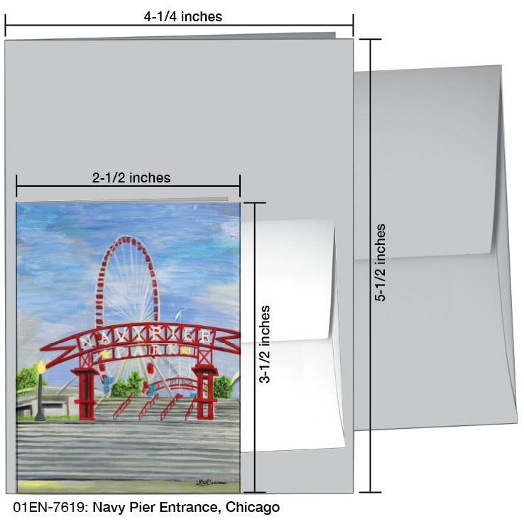 Navy Pier Entrance, Chicago, Greeting Card (7619A)