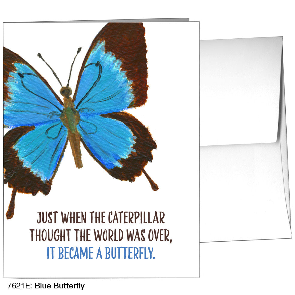 Blue Butterfly, Greeting Card (7621E), A2, printedcanvas.com
