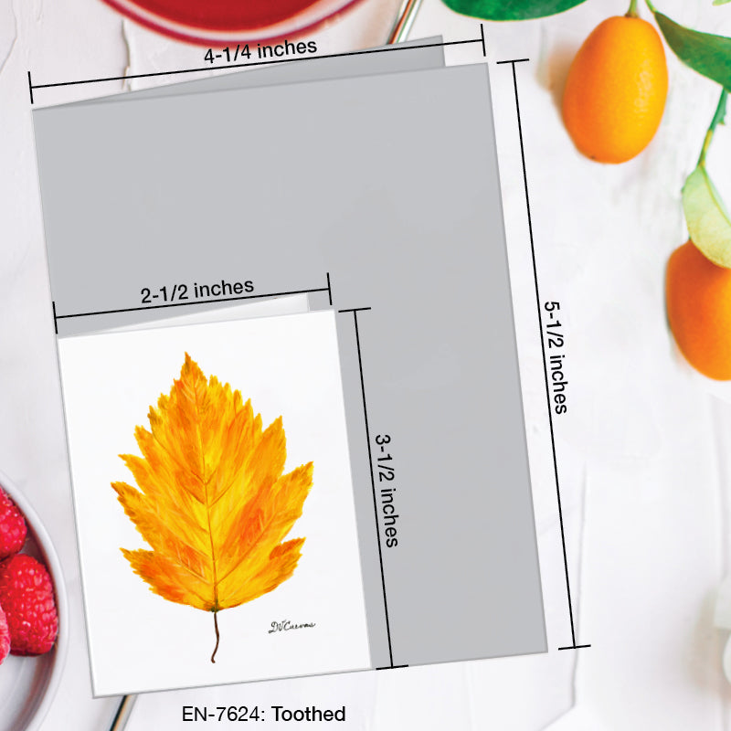 Toothed Leaf, Greeting Card (7624A), Enclosure Card, www.printedcanvas.com