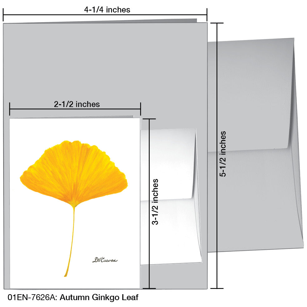 Autumn Ginkgo Leaf, Greeting Card (#7626A)