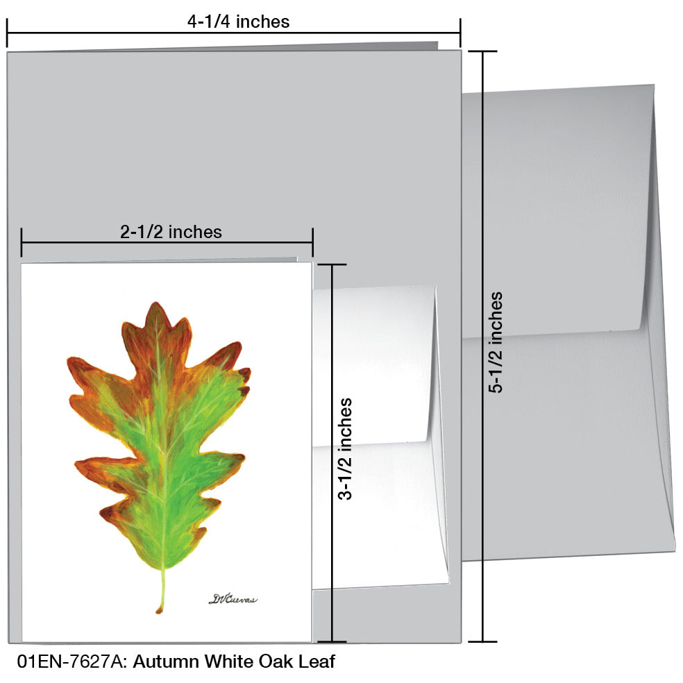 Autumn White Oak Leaf, Greeting Card (#7627A)