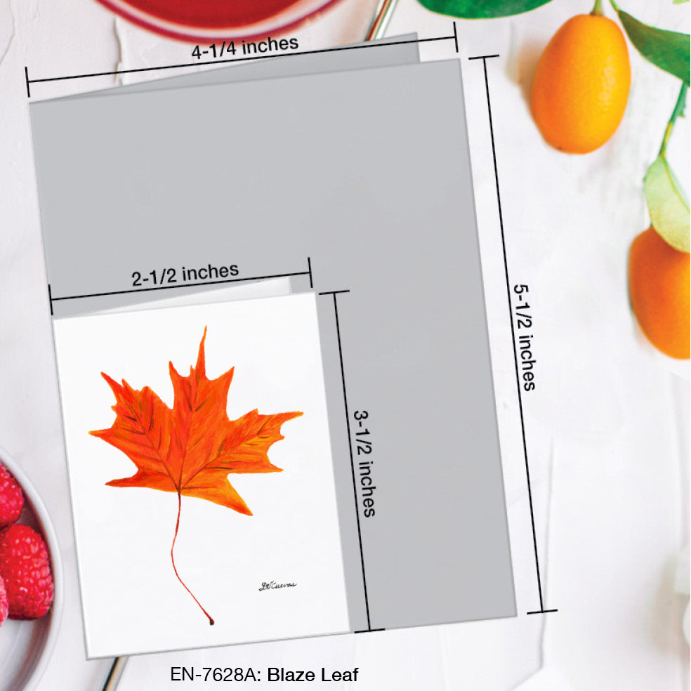 Blaze Leaf, Greeting Card (#7628A), Enclosure Card, www.printedcanvas.com