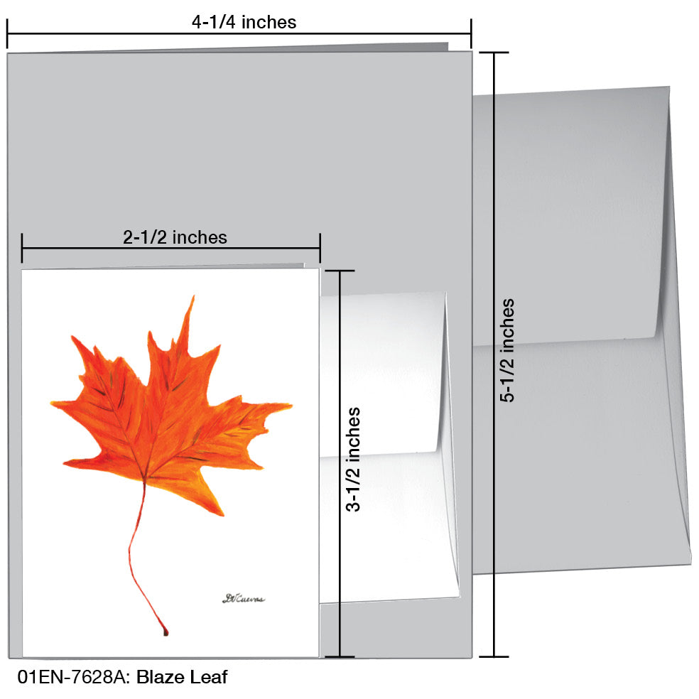 Blaze Leaf, Greeting Card (#7628A)