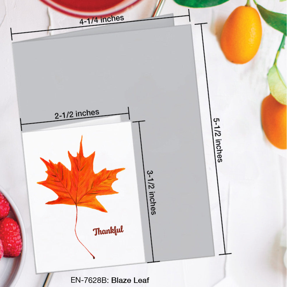 Blaze Leaf, Greeting Card (#7628B), Enclosure Card, www.printedcanvas.com