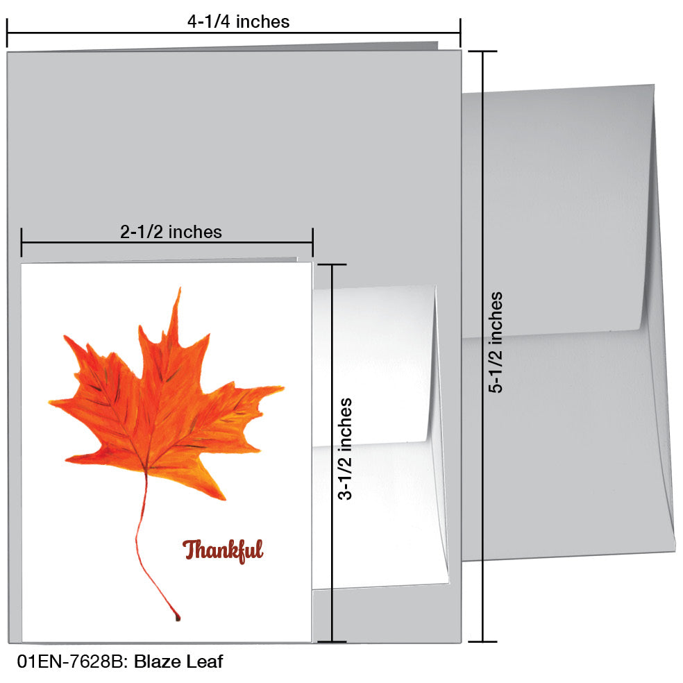 Blaze Leaf, Greeting Card (#7628B)