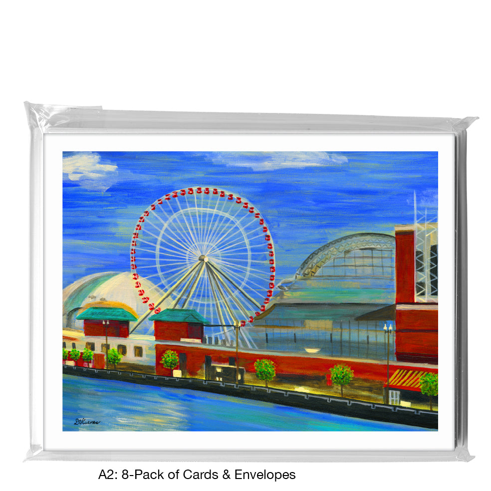 Ferris Wheel, Chicago, Greeting Card (7637), A2 8-Pack, printedcanvas.com