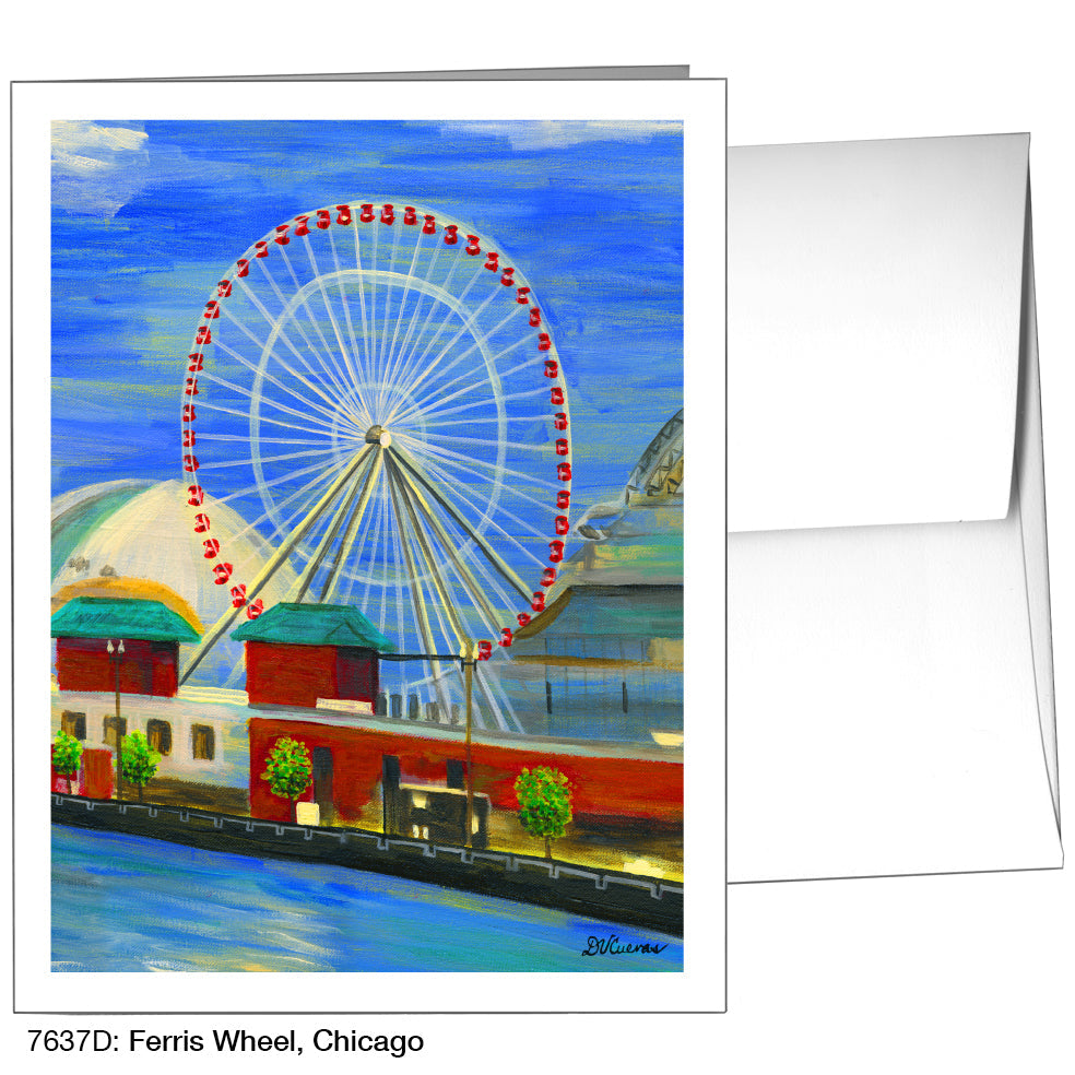 Ferris Wheel, Chicago, Greeting Card (7637D), A2 Card Front, www.printedcanvas.com