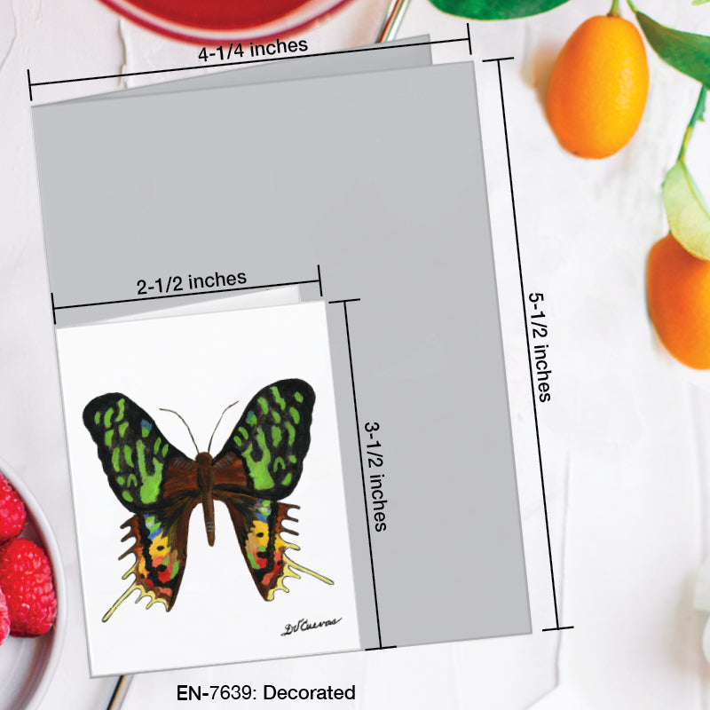 Decorated Butterfly, Greeting Card (7639B), Enclosure Card, www.printedcanvas.com