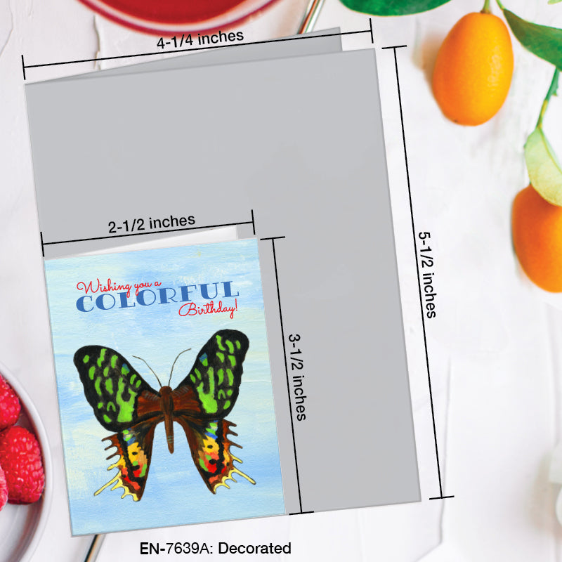 Decorated Butterfly, Greeting Card (7639A), Enclosure, www.printedcanvas.com