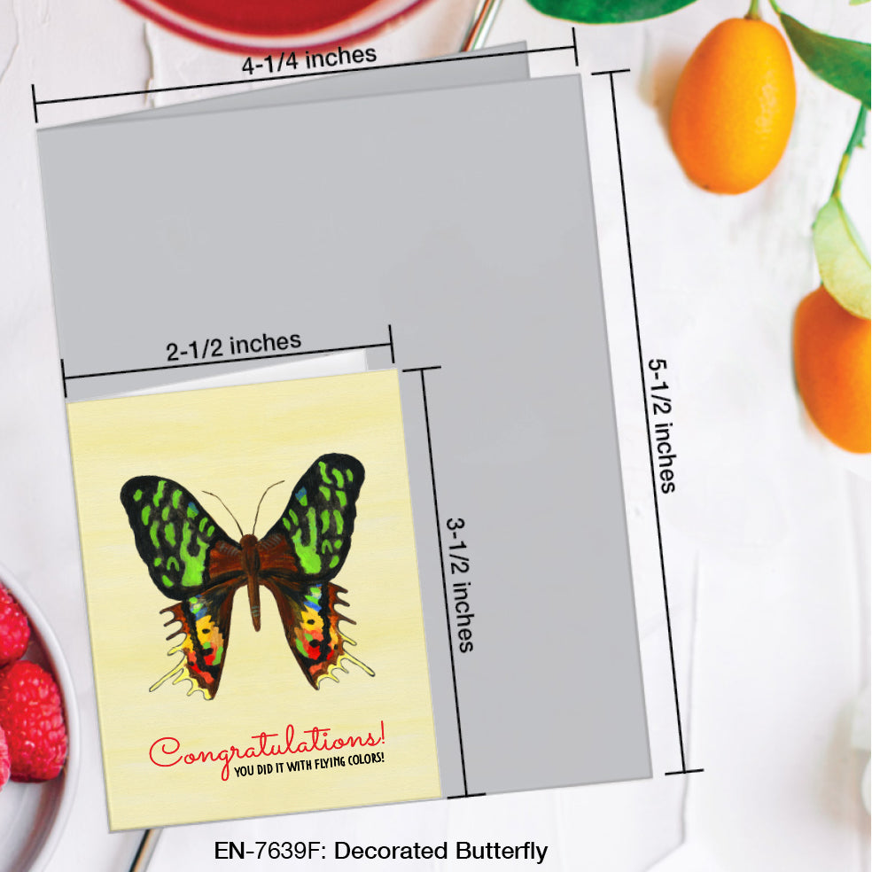 Decorated Butterfly, Greeting Card (#7639F)