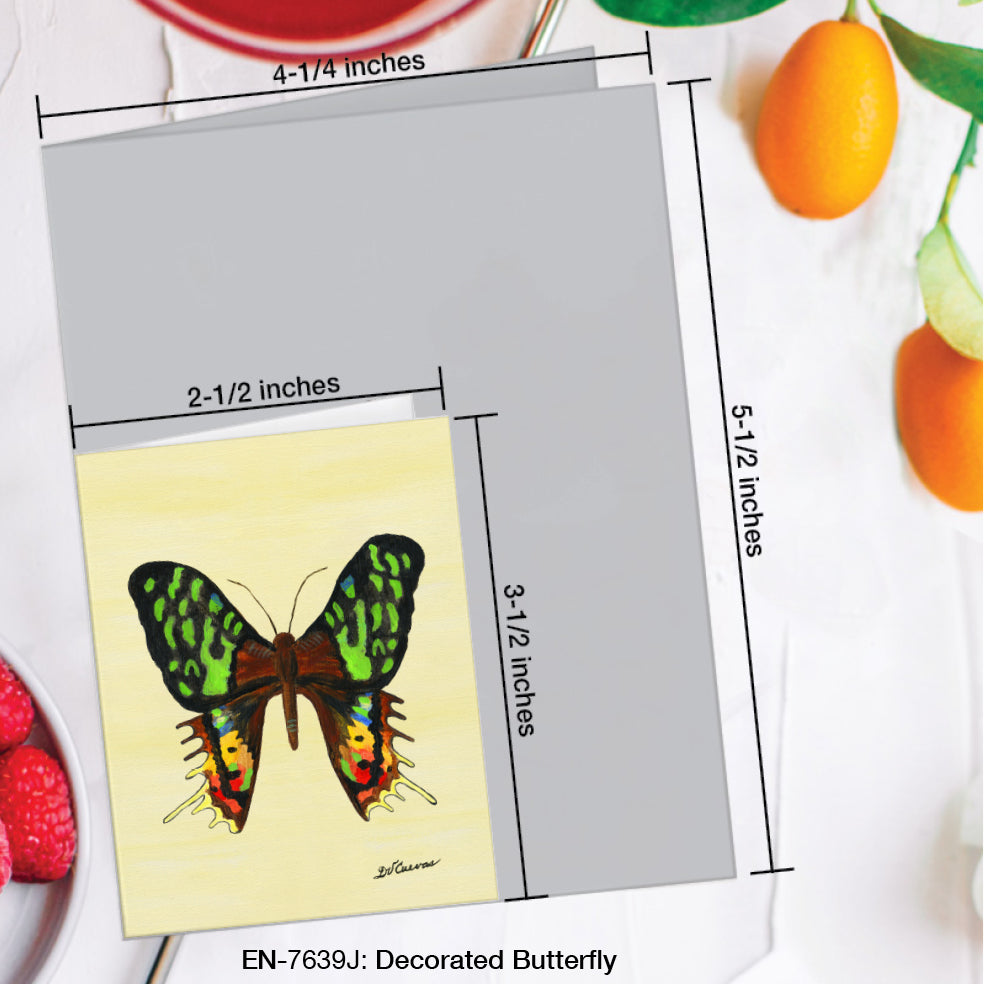 Decorated Butterfly, Greeting Card (#7639J)