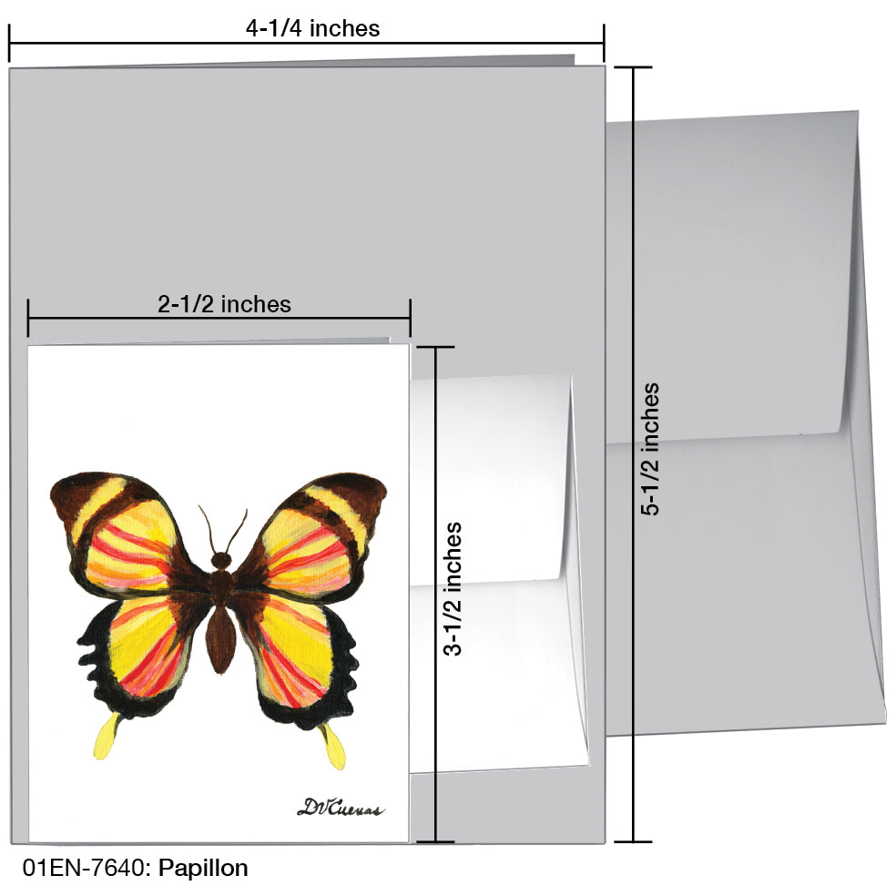 Papillon, Greeting Card (7640A), Enclosure, www.printedcanvas.com