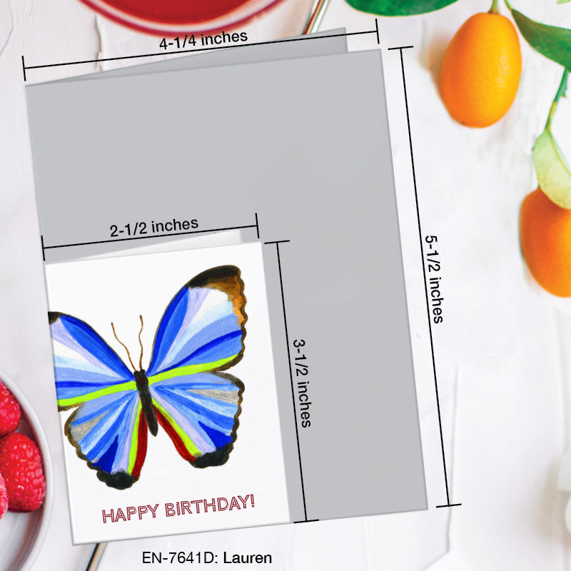 Lauren Butterfly, Greeting Card (7641D), Enclosure, www.printedcanvas.com