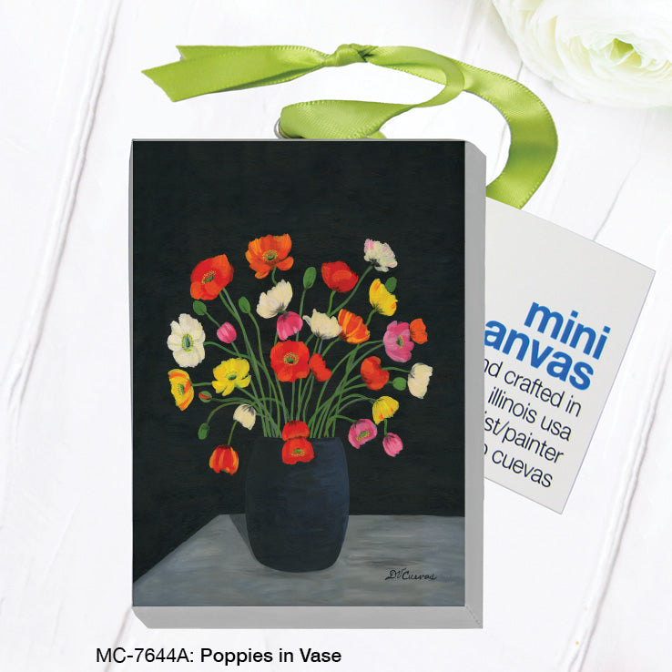 Poppies In Vase, Mini Canvas (MC-7644A), Front, printedcanvas.com