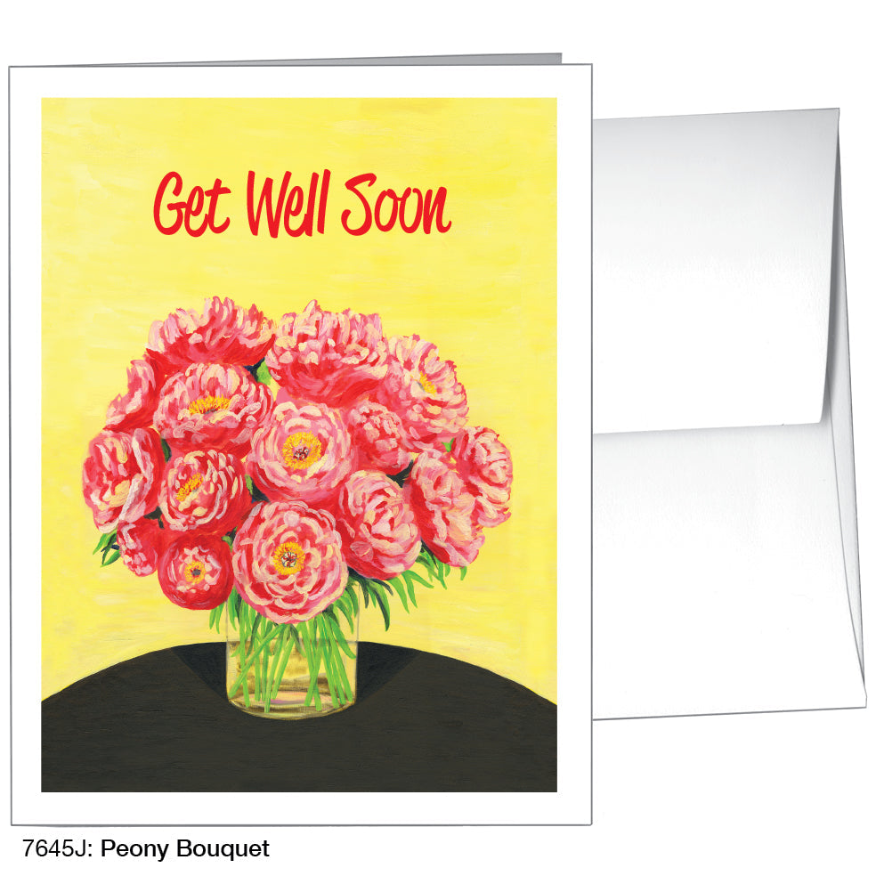 Peony Bouquet, Greeting Card (7645J), A2 Card Front, www.printedcanvas.com