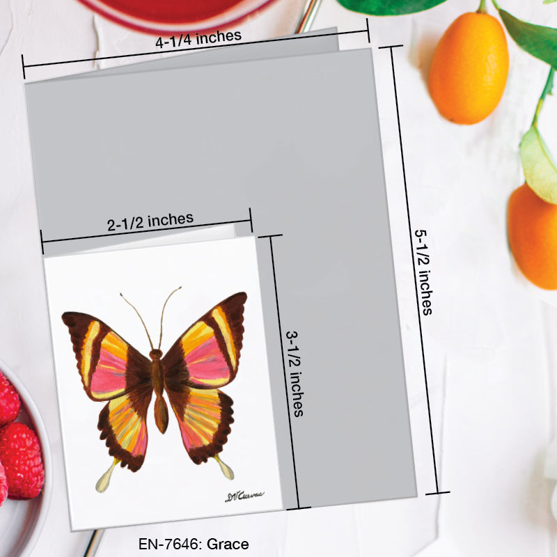 Grace Butterfly, Greeting Card (7646C), Enclosure Card, www.printedcanvas.com