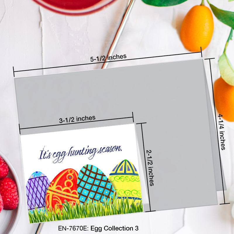 Egg Collection 3, Greeting Card (7670E), Enclosure, www.printedcanvas.com