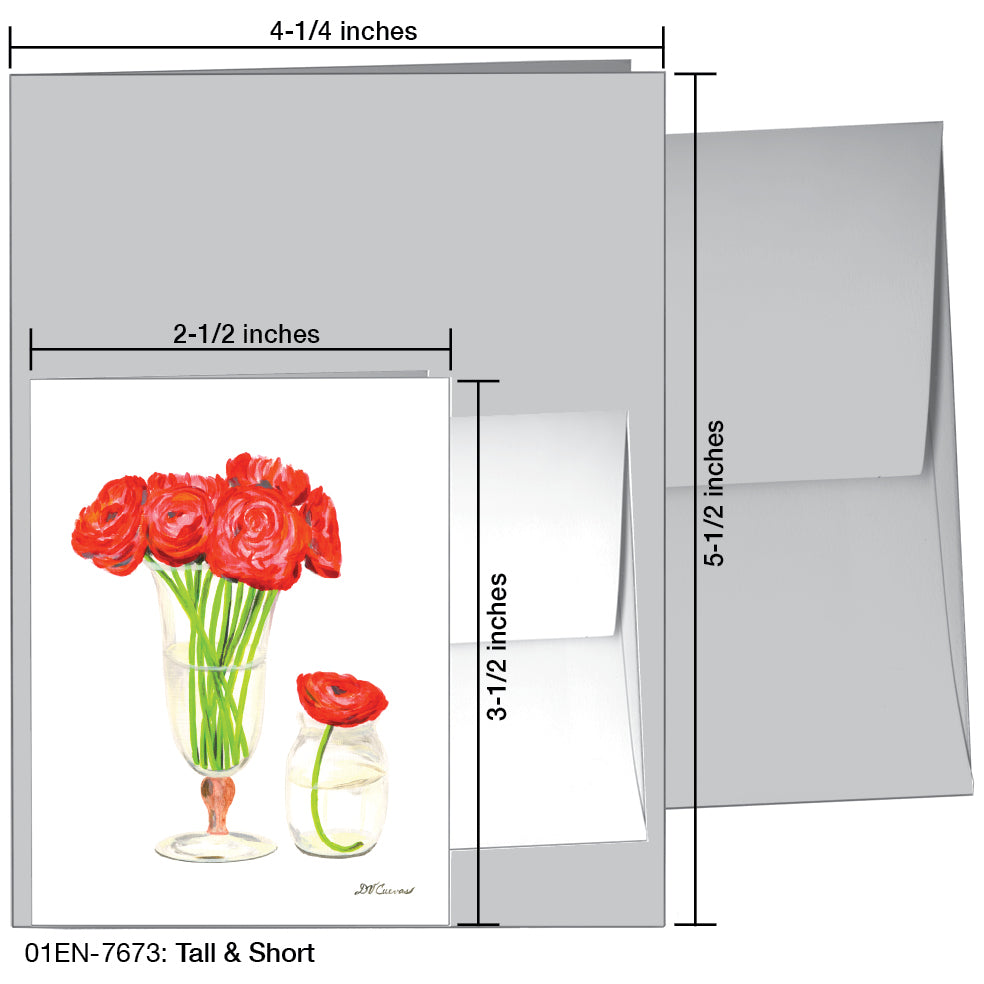Tall & Short, Greeting Card (7673A), Enclosure, www.printedcanvas.com