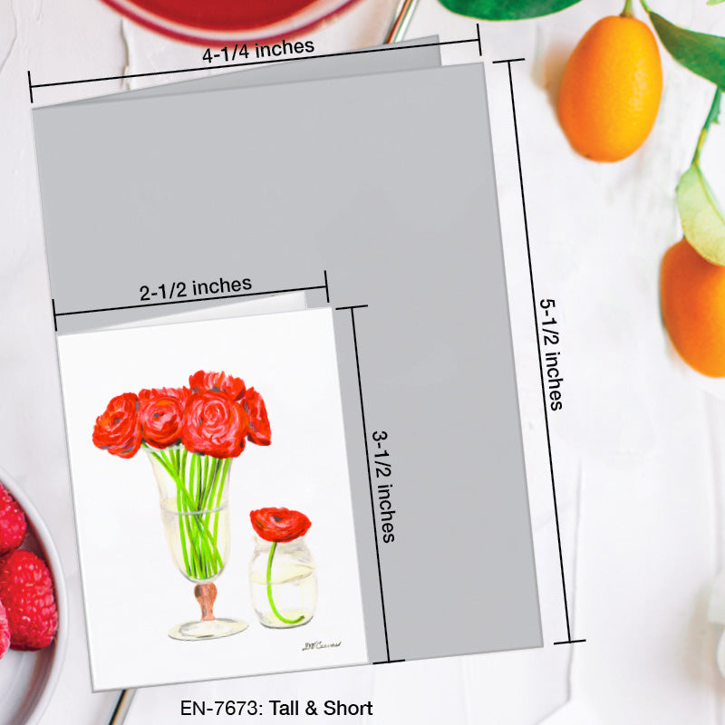 Tall & Short, Greeting Card (7673A), Enclosure Card, www.printedcanvas.com