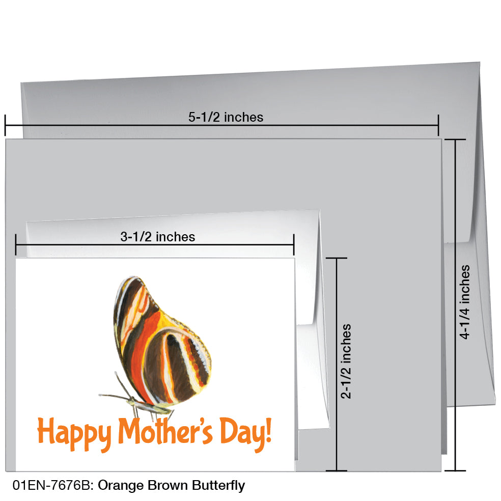 Orange Brown Butterfly, Greeting Card (7676B), Enclosure, printedcanvas.com