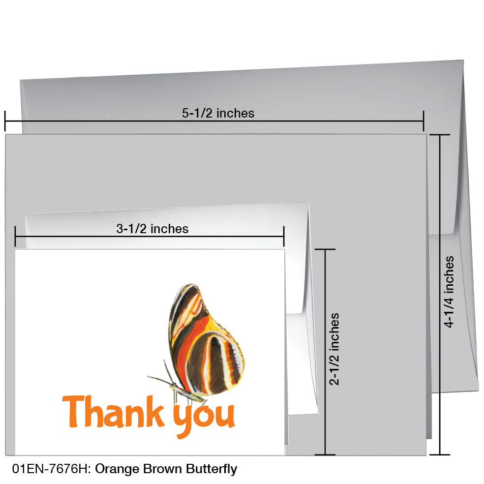 Orange Brown Butterfly, Greeting Card (7676H), Enclosure Card, www.printedcanvas.com