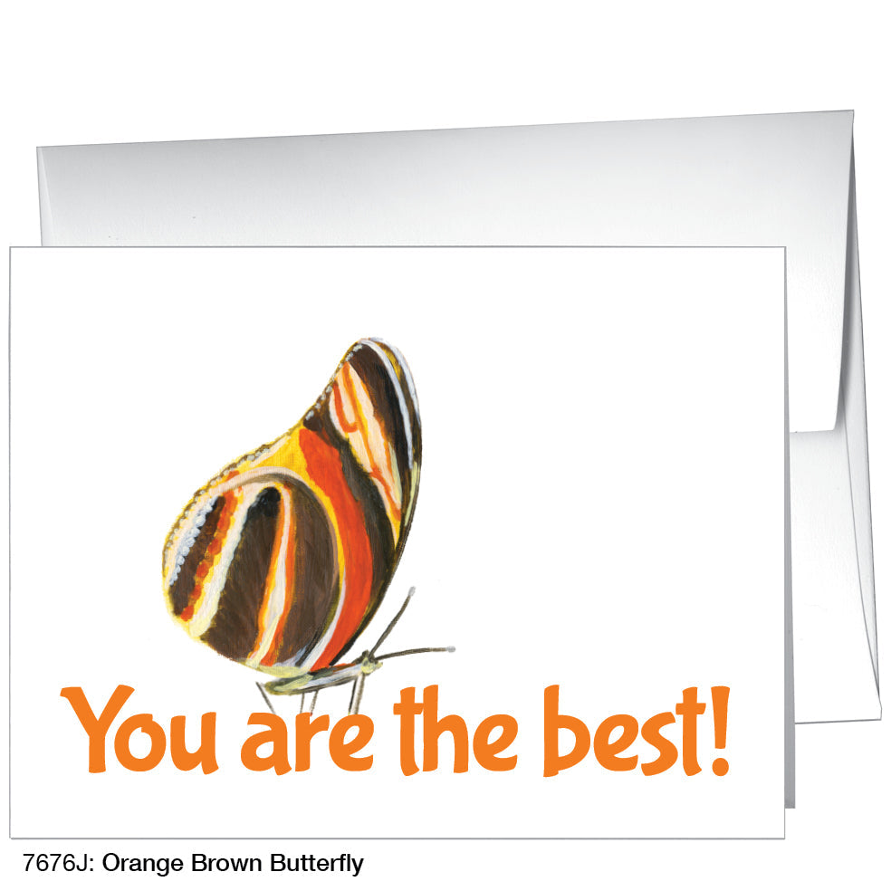 Orange Brown Butterfly, Greeting Card (7676J), A2 Card Front, www.printedcanvas.com