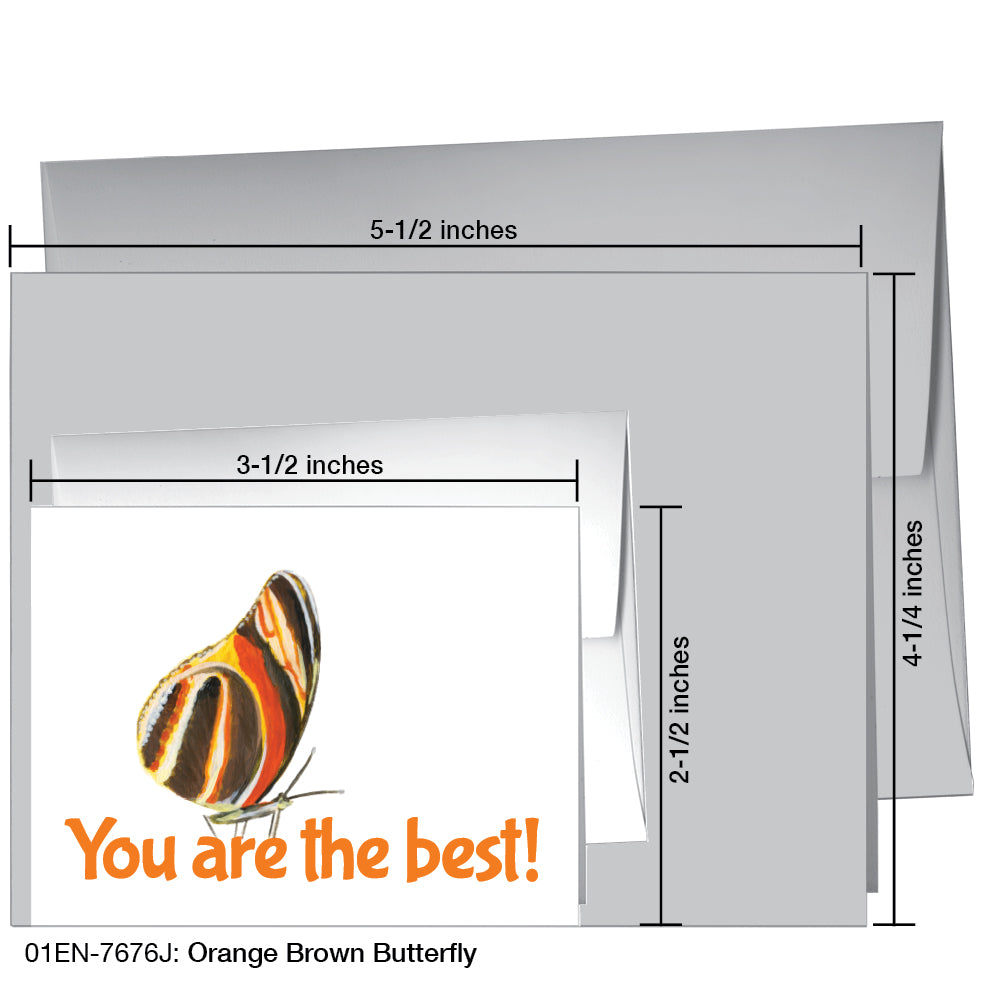 Orange Brown Butterfly, Greeting Card (7676J), Enclosure Card, www.printedcanvas.com
