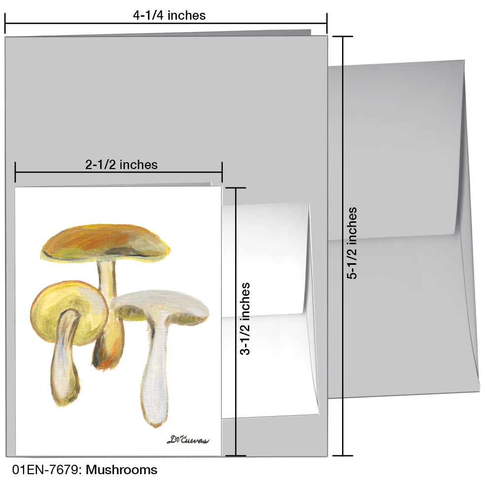 Mushrooms, Greeting Card (7679A), Enclosure, www.printedcanvas.com