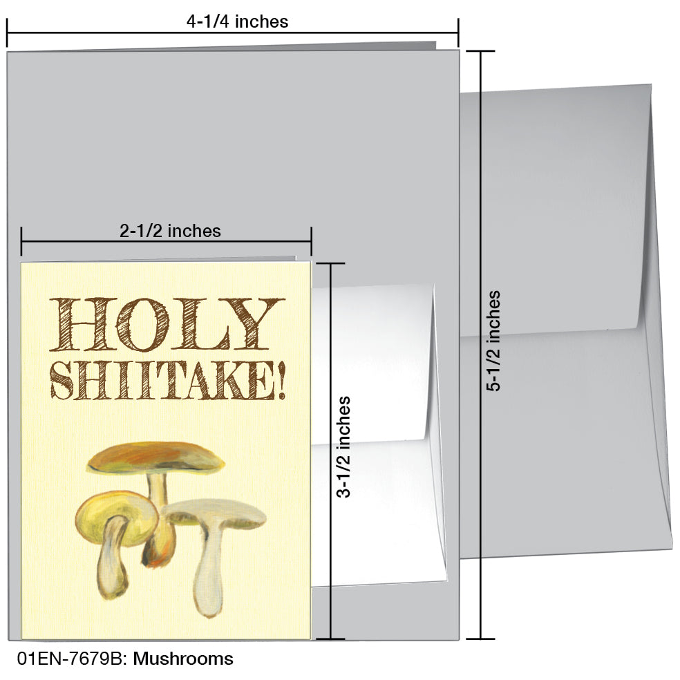 Mushrooms, Greeting Card (7679B), Enclosure, www.printedcanvas.com