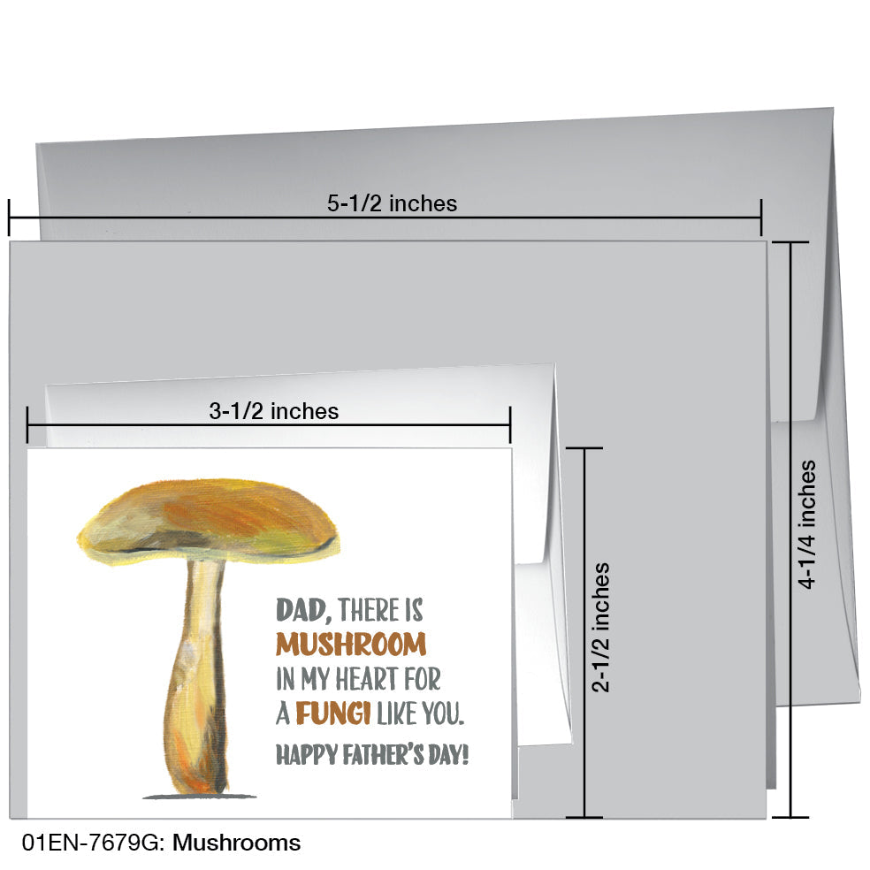 Mushrooms, Greeting Card (7679G), Enclosure, www.printedcanvas.com
