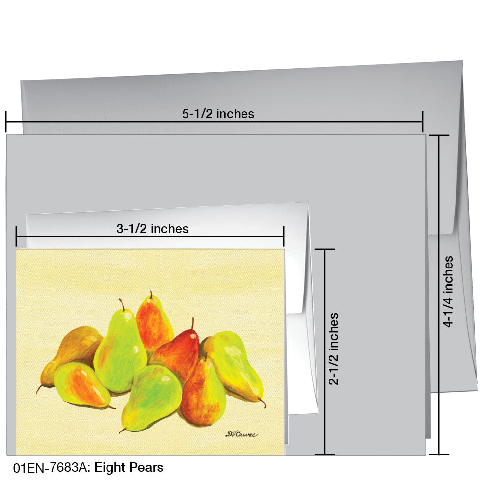 Eight Pears, Greeting Card (7683A), Enclosure, www.printedcanvas.com