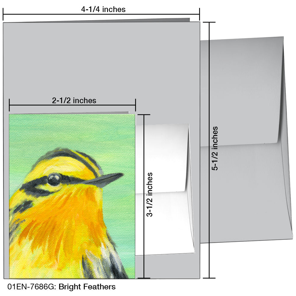 Bright Feathers, Greeting Card (7686G), Enclosure Card, www.printedcanvas.com