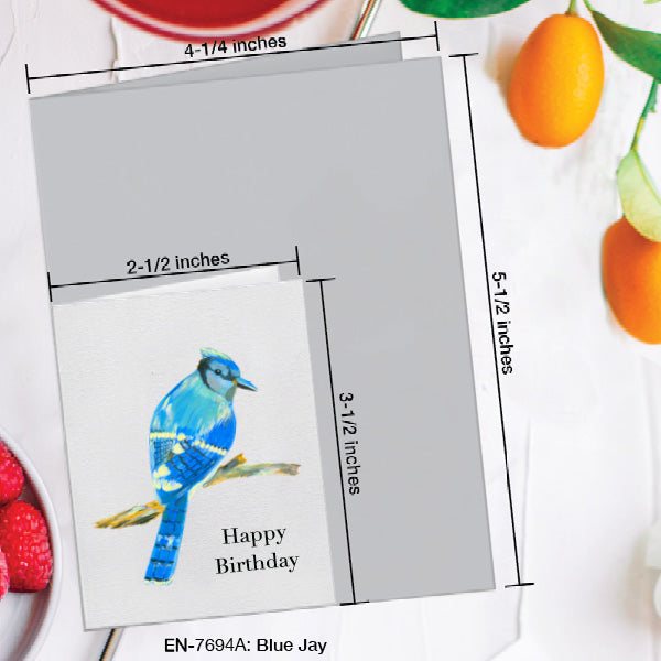Blue Jay, Greeting Card (7694A), Enclosure, www.printedcanvas.com