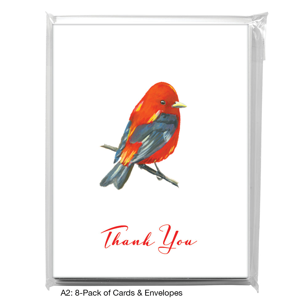 Scarlet Tenager, Greeting Card (7697D), A2 8-Pack, printedcanvas.com