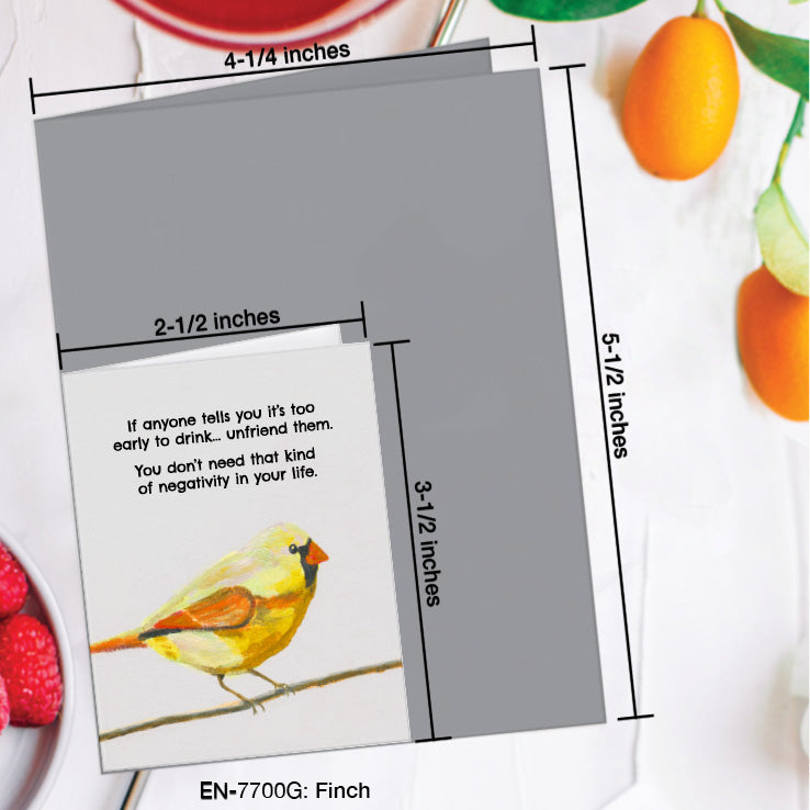 Finch, Greeting Card (7700B), Enclosure, www.printedcanvas.com