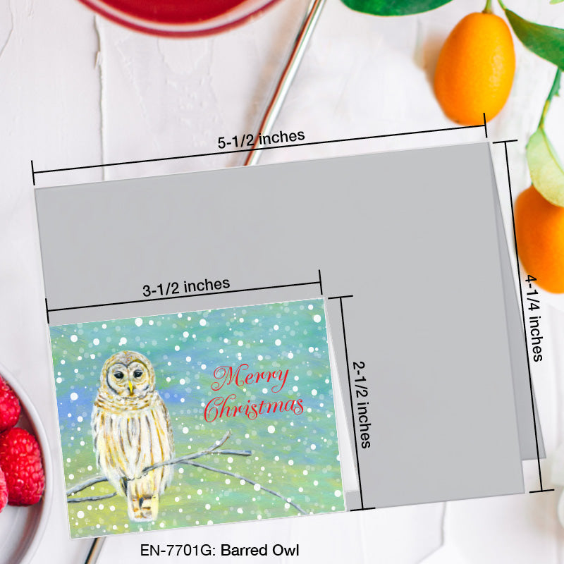 Barred Owl, Greeting Card (7701G), Enclosure Card, www.printedcanvas.com