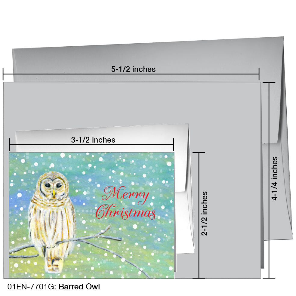Barred Owl, Greeting Card (7701G), Enclosure, www.printedcanvas.com